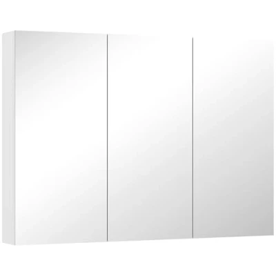 Image of HOMCOM Bathroom Mirror Cabinet with 4 Adjustable Shelves, White