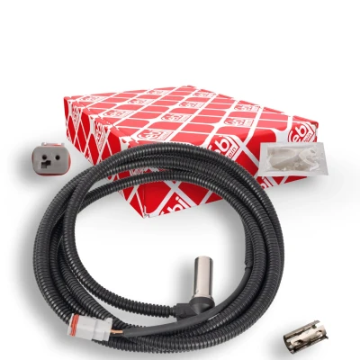 Image of 1375209, 1411764, 1428453, 1428455, 1530703 ABS Sensor FEBI BILSTEIN 171175 Rear Axle Left, Right with grease, sleeve 1250Ohm 3030mm
