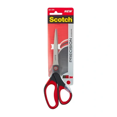 Image of Scotch Precision Scissors Red 1 per Pack 20 cm Ideal for Precise Cutting, Great Everyday Use