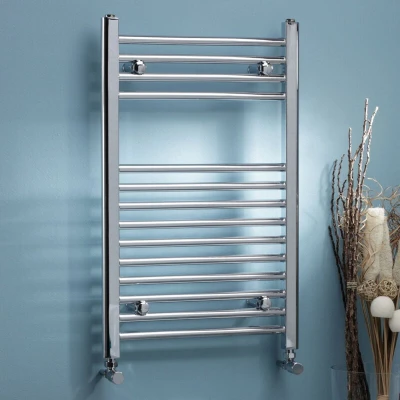 Image of Chrome 800mm x 500mm Straight 22mm Towel Rail STR508C Kartell
