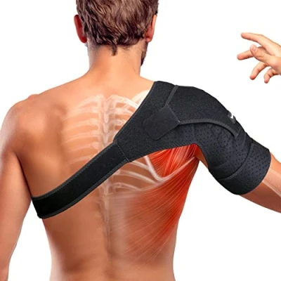 Image of Thx4COPPER Magnetic Shoulder Brace, Compression Support Wrap Belt, Adjustable Stabilizer,Arm Injury Prevention for Dislocated AC Joint, Labrum Tear, Pain, Arthritis, Bursitis, Scapula Tendonitis RS