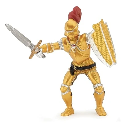 Image of Papo MEDIEVAL FANTASY Tiere 39778 Knight in Gold Armour Figurine, Multicolour