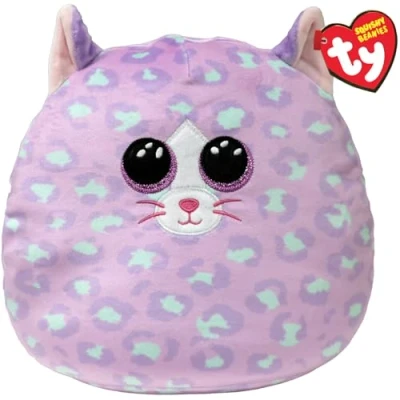 Image of TY Cassidy Cat Squish a Boo 10 Inches Squishy Beanies for Kids, Baby Soft Plush Toys Collectible Cuddly Stuffed Teddy