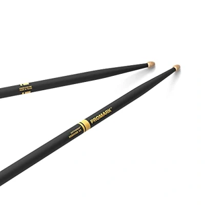 Image of ProMark Drum Sticks Forward Rebound 5A ActiveGrip For Secure, Comfortable Grip Gets Tackier As Your Hands Sweat Active Finish, Acorn Tip, Hickory Wood 1 Pair