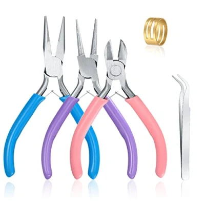 Image of 3 Pcs Jewellery Making Pliers, Pliers for Making, Jewelry Tools with Needle Nose Pliers/Chain Pliers/Wire Cutter Beading Repair
