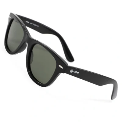 Image of ATOM Polarized 100% UV Protection Kids Sunglasses Aged between 5 12 Years Children for Boys and Girls (Green Lens, Black &amp; Black)
