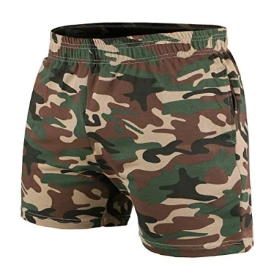 Image of Muscle Alive Men Bodybuilding Gym Workout Shorts Sprots Fitness Terry Cotton 5 Inseam Camouflage XXL