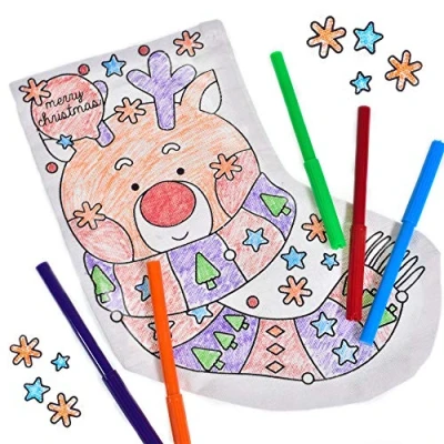 Image of Kreative Kids Colour In Your Own Canvas Christmas Stocking 1 supplied