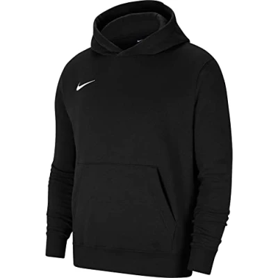 Image of NIKE Kid&#039;s Y Nk Flc Park20 Po Hoodie Sweatshirt, Black/White, S