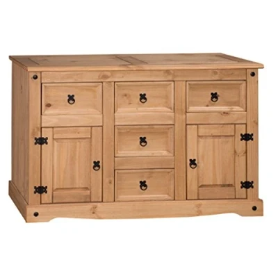 Image of Corona Large 2 Door 5 Drawer Sideboard Pine Dining Room