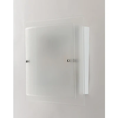Image of 2 Light Flush Ceiling Glass White 40x40cm