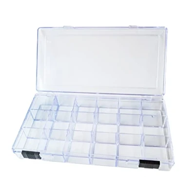 Image of SHC Web Clear 18 Compartment Storage Box Beads/Jewellery/Craft/Embroidery/Gaming/Small Parts Plastic Organiser Case