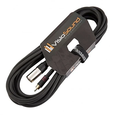 Image of Male XLR to Single RCA Gold Phono Plug Audio Lead/Signal/Patch Cable 6m