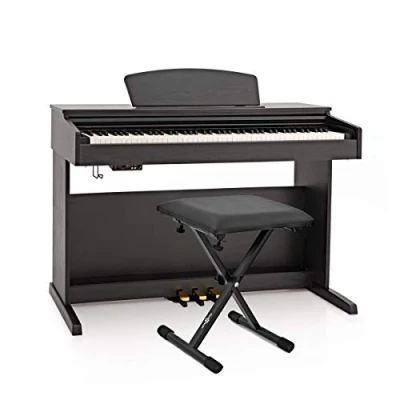 Image of Digital Piano DP 10X by Gear4music with Adjustable Bench Matte Black