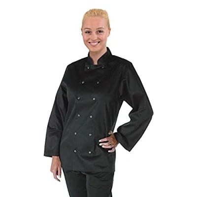 Image of Whites Chefs Apparel A438 XL Vegas Chef Jacket, Long Sleeve, Black