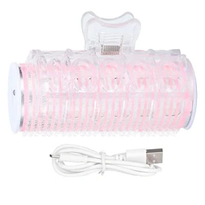 Image of USB Hair Rollers Curlers Self Grip Holding Hairdressing Portable Roller Bangs Curling Styling Tool Mini Electric Curler(pink)
