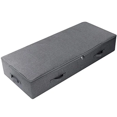 Image of Amonsen Large Under the Bed Storage Container for Duvets, Blankets Bedding Accessories, Underbed Boxes, Black Gray