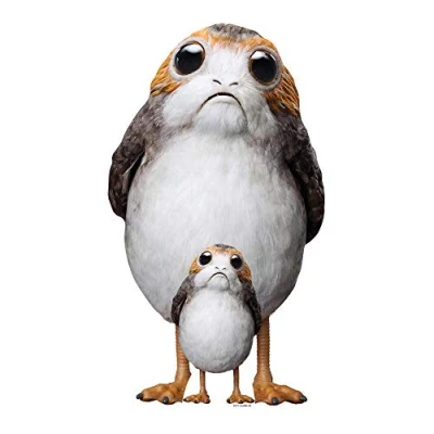 Image of Star Cutouts Ltd SC1106 Official Wars Porg (The Last Jedi) Lifesize Cardboard Cut Out, 72 x 41 cm
