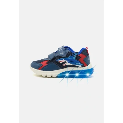 Image of Geox Light UP Ciberdron BOY Trainers for kids, Size: 4, Navy/red Imitation leather/ textile