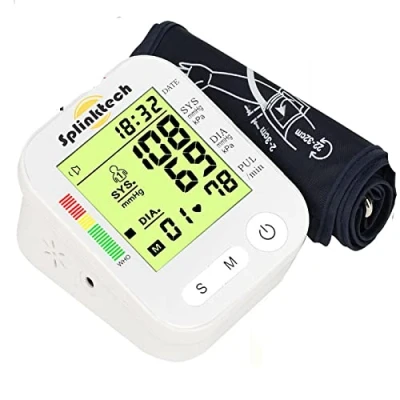 Image of Blood Pressure Monitor with Pulse Rate Detection Large LCD Display Includes BP Cuff Kit for Arm Circumference of 22 32cm Accurate Monitors Home Use (White)
