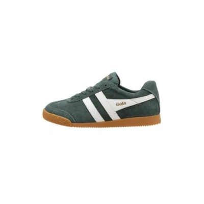 Image of Gola HARRIER Womens Classic Trainers in Green White 4 UK