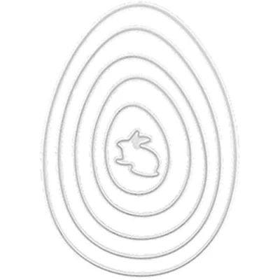Image of P12cheng Metal Cutting Dies,6Pcs Easter Egg Rabbit Die Stencil for DIY Scrapbooking Album Paper Card