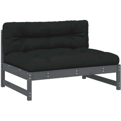 Image of vidaXL Middle Sofa Grey 120x80 cm Solid Wood Pine
