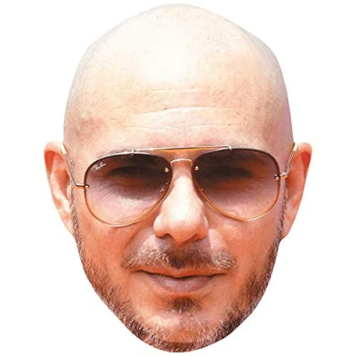 Image of Pitbull (Shades) Celebrity Mask, Flat Card Face, Fancy Dress Mask