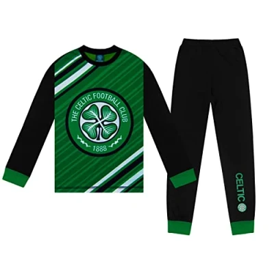 Image of Celtic FC Boys Pyjamas Long Sublimation Official Football Gift 13 14 Years Green