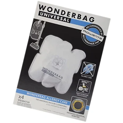 Image of Pack of 4 Universal Microfibre Vacuum Cleaner Bags (52358 34846) WB484720 Rowenta