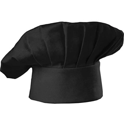 Image of Gemini_mall Chef Hat Adjustable Elastic Kitchen Cap Baker Cooking for Adults Men Women Food Restaurants, Home Kitchen, School, Classes, Catering Equipment or Birthday Party Black