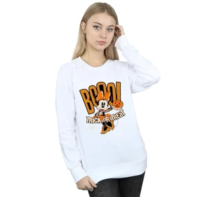 Image of Disney Women&#039;s Minnie Mouse Boo Sweatshirt White Large