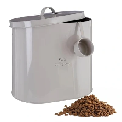 Image of Premier Housewares Adore Pets Lucky Dog Food Storage Bin with Spoon, 6.5 L Natural