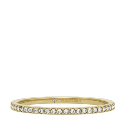 Image of Fossil Women&#039;s All Stacked Up Gold Tone Stainless Steel Band Ring, JF046867107