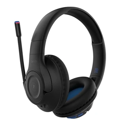 Image of Belkin SoundForm Inspire Wireless Over Ear Headset for Kids, On Headphones Girls and Boys, Online Learning, &amp; Travel with Built In Microphone Compatible iPhone, iPad, Galaxy, More