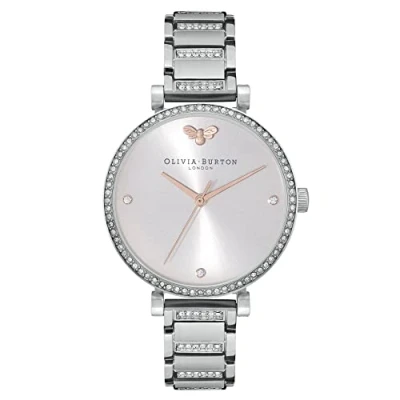 Image of Olivia Burton T Bar Bee Silver Bracelet Watch