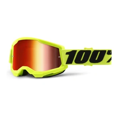 Image of 100% STRATA 2 Goggle Fluo/Yellow Red Mirrored Lens