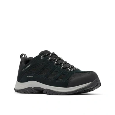 Image of Columbia Men&#039;s Crestwood Waterproof, Waterproof Low Rise Trekking and Hiking Shoes, Black/Columbia Grey, 8.5