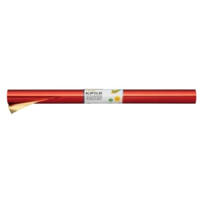 Image of folia R 12 Aluminium Craft Film, (W) 500 mm x (L) 10 m, red/Gold, 50cm 10m (DS) 1 Rolle