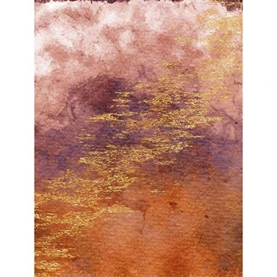 Image of Wee Blue Coo Abstract Orange Purple Gold Watercolour Unframed Wall Art Print Poster Home Decor Premium