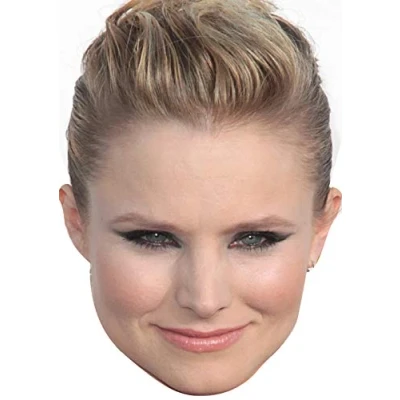 Image of FoxyPrinting Kristen Bell Tv Star Celebrity Cardboard Party Face Mask Fancy Dress