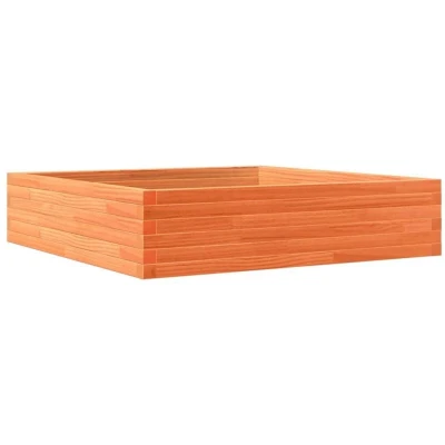 Image of vidaXL Garden Planter Wax Brown 100x100x23 cm Solid Wood Pine