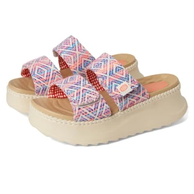 Image of HEYDUDE Delray Slide Surf Baja Sandal Blue/Pink/Multi Size 7 Female