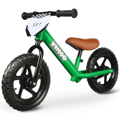 Image of KRIDDO Toddler Balance Bike 2 Year Old, Age 18 Months to 5 Years 12 Inch Push Bicycle with Customize Plate (3 Sets of Stickers Included), Gift for 3 Boys Girls, Green