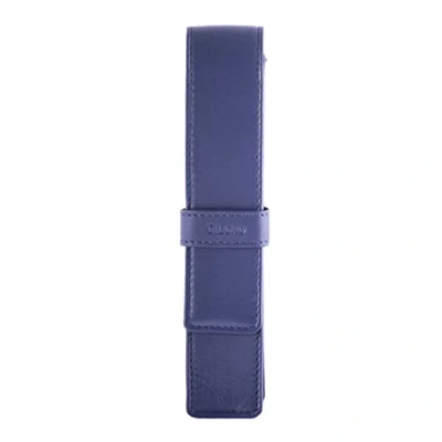 Image of DiLoro Leather Single Pen Case Pencil Pouch Holder for One Fountain Ballpoint Rollerball and Pencil, Violet,