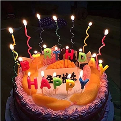 Image of Gifts 4 All Occasions Limited SHATCHI 1079 RGRP 8pcs Spiral Birthday Curly Swirl Twisted Party Candle Novelty Cake Topper, Multi