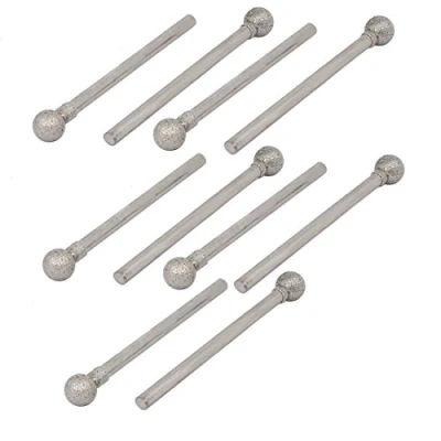 Image of Sourcingmap 2.35mm Shank 5mm Dia Diamond Head Ball Shaped Grinding Mounted Point Bit 10pcs