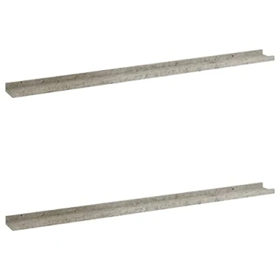 Image of vidaXL Concrete Grey Wall Shelves 115x9x3 cm MDF Hanging Shelf Set for Displaying Decor in Living Room/Bedroom/Office
