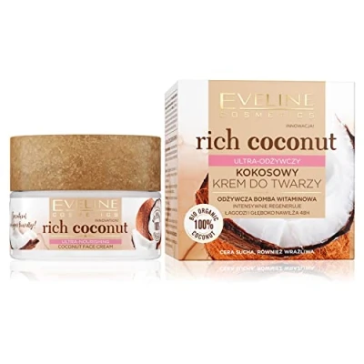 Image of Eveline Rich Coconut Ultra Nourishing Face Cream for Dry and Sensitive Skin 50ml