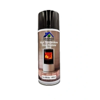 Image of SIRAMICO COATINGS Stove, Chimnea, Smoker &amp; BBQ Spray Paint Restorer High Temperature Formula up to 1000C Black Red or White 400ml (2, Ice White)